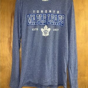 Rare Toronto Maple Leafs Fanatics Long Sleeve T Shirt Blue Sz Small NWOT